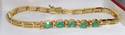 Vintage 750 18K Yellow Gold Emerald & Diamond Brac