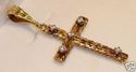 Vintage 14K Yellow Gold Diamond Cross Pendant   