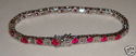 Vintage 925 Sterling Silver Ruby & CZ Tennis Brace