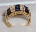 Vintage THL 14K Gold Sapphire & ½ct Diamond Ring 