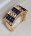 Vintage THL 14K Gold Sapphire & ½ct Diamond Ring 