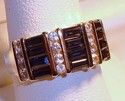 Vintage THL 14K Gold Sapphire & ½ct Diamond Ring 