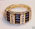 Vintage THL 14K Gold Sapphire & ½ct Diamond Ring 