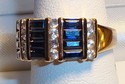 Vintage THL 14K Gold Sapphire & ½ct Diamond Ring 