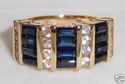 Vintage THL 14K Gold Sapphire & ½ct Diamond Ring 