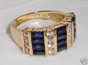 Vintage THL 14K Gold Sapphire & ½ct Diamond Ring 