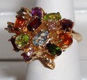 Vintage 14K Yellow Gold Multi-Gem Ring (3¼) 