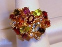 Vintage 14K Yellow Gold Multi-Gem Ring (3¼) 