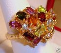 Vintage 14K Yellow Gold Multi-Gem Ring (3¼) 