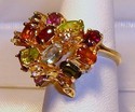 Vintage 14K Yellow Gold Multi-Gem Ring (3¼) 