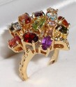 Vintage 14K Yellow Gold Multi-Gem Ring (3¼) 