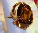 Vintage 14K Yellow Gold Smoky Quartz Ring (6) 