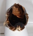 Vintage 14K Yellow Gold Smoky Quartz Ring (6) 