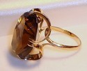 Vintage 14K Yellow Gold Smoky Quartz Ring (6) 