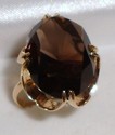 Vintage 14K Yellow Gold Smoky Quartz Ring (6) 