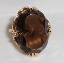 Vintage 14K Yellow Gold Smoky Quartz Ring (6) 