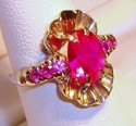 Vintage 10K Yellow Gold Ruby Ring (5¾) 