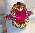 Vintage 10K Yellow Gold Ruby Ring (5¾) 