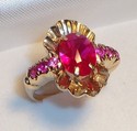 Vintage 10K Yellow Gold Ruby Ring (5¾) 