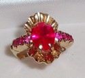 Vintage 10K Yellow Gold Ruby Ring (5¾) 