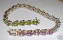 Vintage MRF 925 Sterling Silver Multi-Gem Bracelet