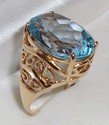 Vintage 10K Yellow Gold Topaz Ring (7¼) 