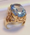 Vintage 10K Yellow Gold Aquamarine Ring (7¼) 