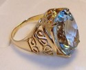 Vintage 10K Yellow Gold Aquamarine Ring (7¼) 