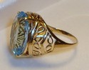 Vintage 10K Yellow Gold Aquamarine Ring (7¼) 