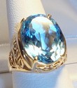 Vintage 10K Yellow Gold Aquamarine Ring (7¼) 