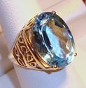 Vintage 10K Yellow Gold Topaz Ring (7¼) 