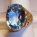 Vintage 10K Yellow Gold Aquamarine Ring (7¼) 