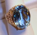 Vintage 10K Yellow Gold Topaz Ring (7¼) 