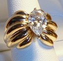 Vintage 14K Yellow Gold Cubic Zirconia Ring (5½) 