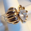 Vintage 14K Yellow Gold Cubic Zirconia Ring (5½) 