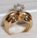 Vintage 14K Yellow Gold Cubic Zirconia Ring (5½) 