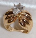 Vintage 14K Yellow Gold Cubic Zirconia Ring (5½) 