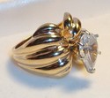 Vintage 14K Yellow Gold Cubic Zirconia Ring (5½) 