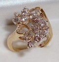 Vintage Estate 10K Yellow Gold 1¾ct Diamond Ring 