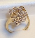 Vintage Estate 10K Yellow Gold 1¾ct Diamond Ring 