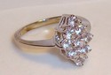 Vintage 14K White Gold Clear Goshenite (Beryl) Rin