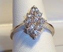 Vintage 14K White Gold Clear Goshenite (Beryl) Rin