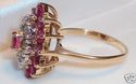 Vintage 14K Yellow & White Gold Ruby & Diamond Rin