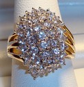 Vintage 10K Yellow Gold Cubic Zirconia Ring (9) 