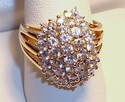 Vintage 10K Yellow Gold Cubic Zirconia Ring (9) 