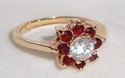 Vintage CJ LTD 585 14K Gold CZ & Garnet Ring (4¾)