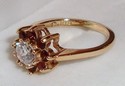 Vintage CJ LTD 585 14K Gold CZ & Garnet Ring (4¾)