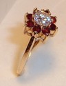 Vintage CJ LTD 585 14K Gold CZ & Garnet Ring (4¾)