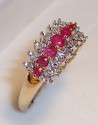 Vintage 14K Yellow & White Gold Ruby & Diamond Rin