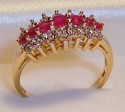 Vintage 14K Yellow & White Gold Ruby & Diamond Rin